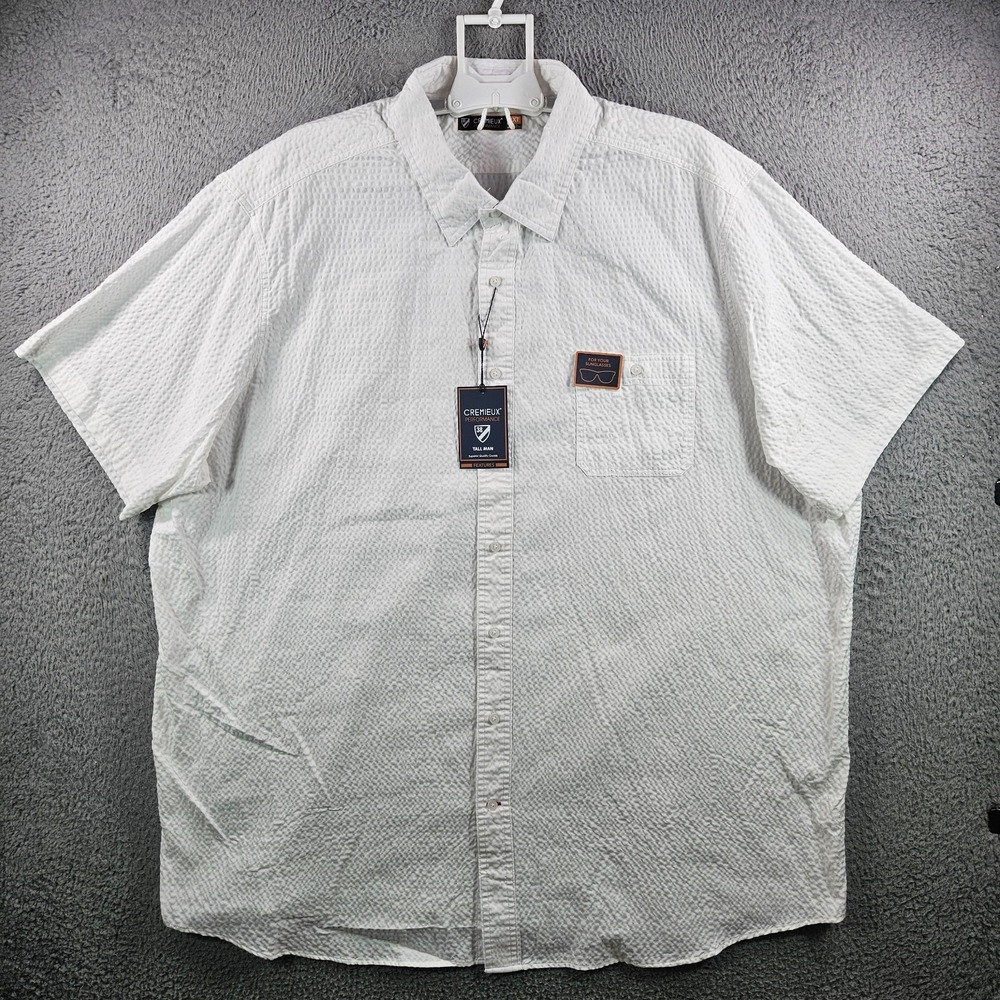 NEW Cremieux Performance Shirt Men 4XT UPF 30+ Short Sleeve White